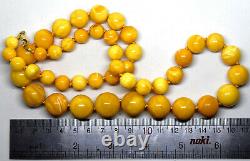 Natural Baltic Butterscotch Amber Round Beads Necklace 63 Grams