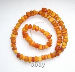 Natural Baltic Egg Yolk Butterscotch Faceted Beads Necklace + Few Beads Vintage