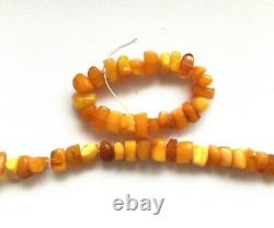 Natural Baltic Egg Yolk Butterscotch Faceted Beads Necklace + Few Beads Vintage