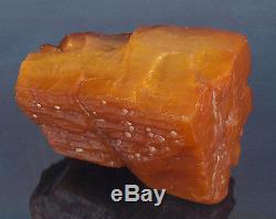 Natural Baltic Egg yolk Butterscotch raw amber stone, 642 g