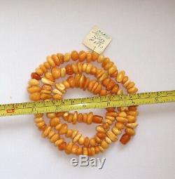 Natural Baltic Royal Egg Yolk Amber Necklace 57 gr. Amber beads Russian Vintage