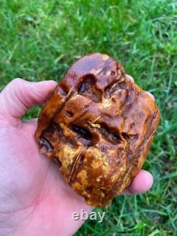 Natural Baltic Tiger Style Amber Stone 194g