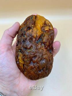Natural Baltic Tiger Style Amber Stone 210g