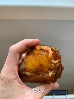 Natural Baltic Tiger Style Amber Stone 217g