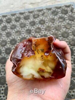 Natural Baltic Tiger Style Amber Stone 224g