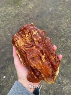 Natural Baltic Tiger Style Amber Stone 634g