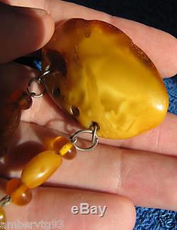 Natural Baltic amber 16 gr yolk yellow pin brooch Butterscotch USSR Jewelry