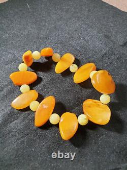 Natural Baltic amber 18 g gr bracelet yellow white orange caramel Royal