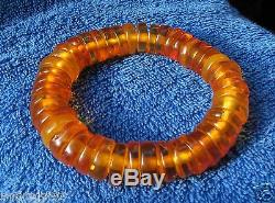 Natural Baltic amber 33 gr bracelet cylinder wheel puck tablet cognac USSR