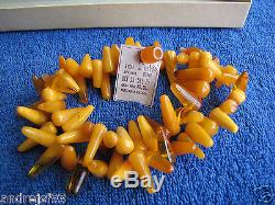 Natural Baltic amber 40 g gr Necklace Yolk Yellow USSR icicles 48 rubel