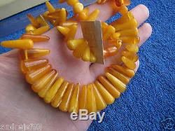 Natural Baltic amber 40 g gr Necklace Yolk Yellow USSR icicles 48 rubel