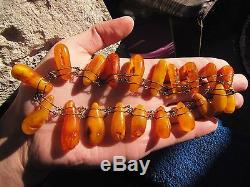 Natural Baltic amber 47 g Necklace yolk yellow USSR jewelry gemstone