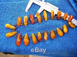Natural Baltic amber 47 g Necklace yolk yellow USSR jewelry gemstone