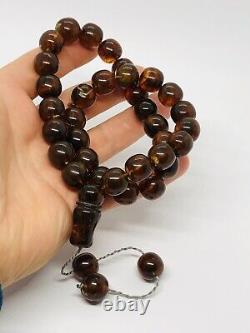 Natural Baltic amber 62,7 gram ISLAMIC 33 Capsule Rosary