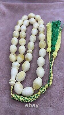 Natural Baltic amber Islamic prayer beads Misbah Tasbih Rosary 33 beads 68gr