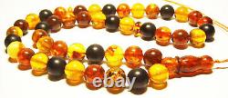 Natural Baltic amber Tabsih Misbah ISLAMIC 45 PRAYER Kehribar pressed