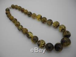 Natural Baltic amber baroque shape necklace with sterling silver 925 clasp