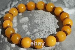 Natural Baltic amber bracelet 9 grams, honey yellow color, amber round beads