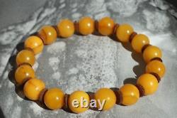 Natural Baltic amber bracelet 9 grams, honey yellow color, amber round beads