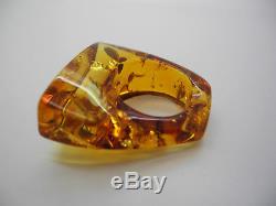 Natural Baltic amber ring for men