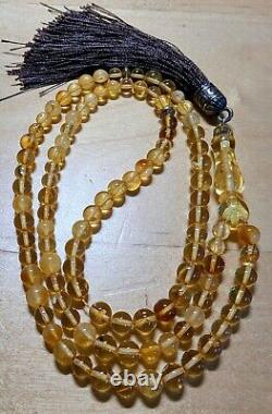 Natural Baltic amber rosary 99 beads, 22 gr