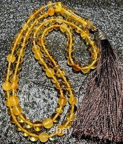 Natural Baltic amber rosary 99 beads, 22 gr