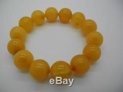 Natural Baltic amber round beads bracelet