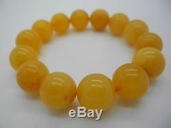 Natural Baltic amber round beads bracelet