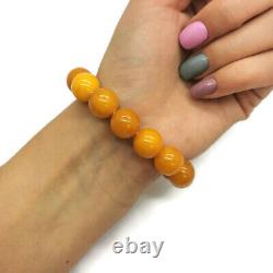 Natural Baltic antique amber color round beads bracelet