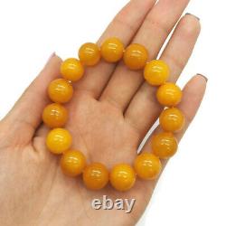 Natural Baltic antique amber color round beads bracelet