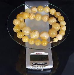 Natural Baltic egg yolk butterscotch amber necklace, 184 g