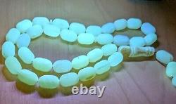 Natural Baltic white amber rosary 38gr 33+3 beads