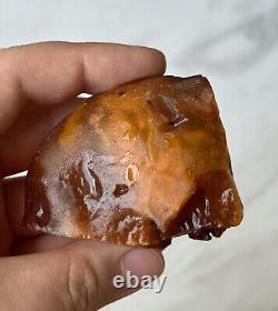 Natural Big Baltic Amber Stone Raw 70 grams. Egg yolk