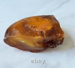 Natural Big Baltic Amber Stone Raw 70 grams. Egg yolk