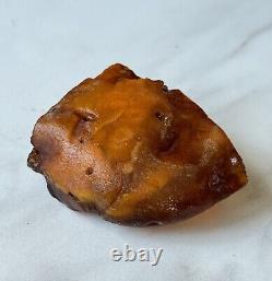 Natural Big Baltic Amber Stone Raw 70 grams. Egg yolk