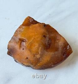 Natural Big Baltic Amber Stone Raw 70 grams. Egg yolk