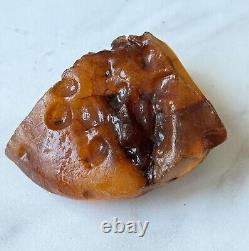 Natural Big Baltic Amber Stone Raw 70 grams. Egg yolk