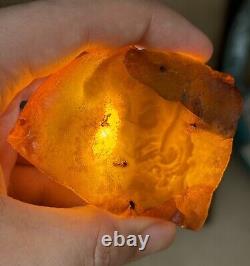 Natural Big Baltic Amber Stone Raw 70 grams. Egg yolk