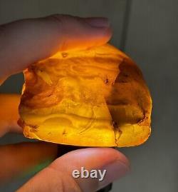 Natural Big Baltic Amber Stone Raw 70 grams. Egg yolk