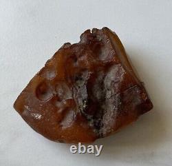 Natural Big Baltic Amber Stone Raw 70 grams. Egg yolk