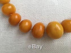 Natural Butterscotch Baltic Amber Necklace with Silver Accents, 154 g, 34 long