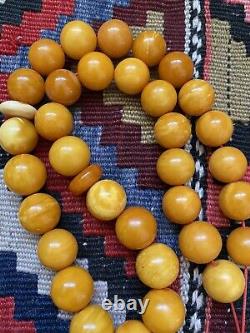 Natural Butterscotch Egg Yolk Baltic Amber Necklace Praying Beads