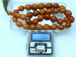 Natural Butterscotch Yolk Baltic Amber Beads Rosary Kahrman Misbah Tesbih 42 gr
