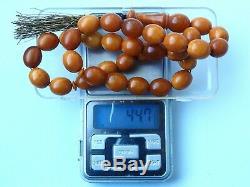 Natural Butterscotch Yolk Baltic Amber Beads Rosary Kahrman Misbah Tesbih 44,7gr