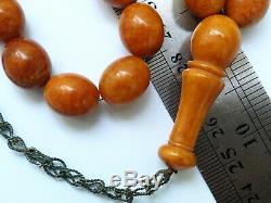 Natural Butterscotch Yolk Baltic Amber Beads Rosary Kahrman Misbah Tesbih 44 gr
