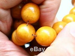 Natural Butterscotch Yolk Baltic Amber Beads Rosary Kahrman Misbah Tesbih 61 gr
