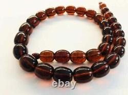 Natural Cognac Baltic Amber Necklace Large Amber Beads Necklace pressed 64gr