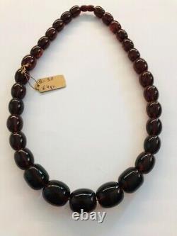Natural Cognac Baltic Amber Necklace Large Amber Beads Necklace pressed 64gr