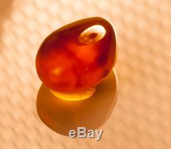 Natural Cognac Brown Egg Yolk BALTIC AMBER Genuine Stone 20.65g R101028