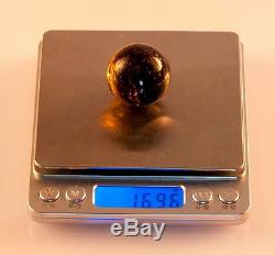Natural Dark Brown Cognac Egg Yolk Genuine BALTIC AMBER Stone 16.96g R101029